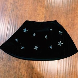 Zara Girls Star Patterned Black Skirt